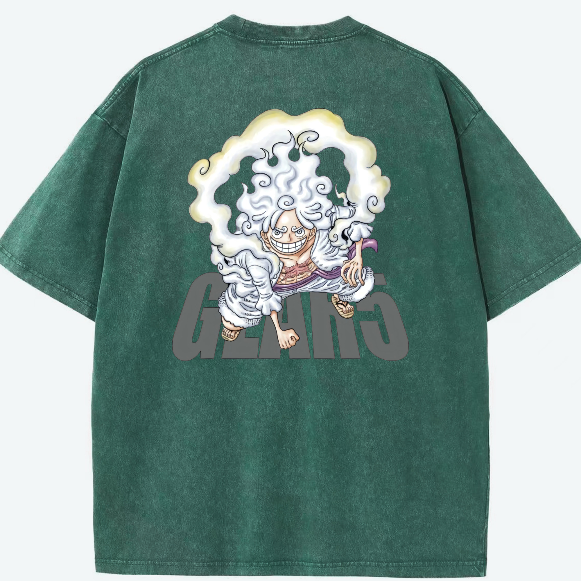 ワンピース モンキー・D・ルフィ ONE PIECE Monkey D. Luffy 綿100% ヴィンテージ風 半袖Tシャツ（背面プリント）
